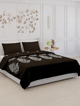 115 GSM Polyester Double Bed Bedsheet with 2 Pillow Covers