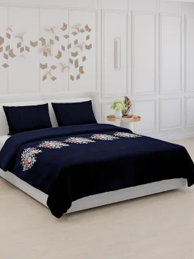 115 GSM Polyester Double Bed Bedsheet with 2 Pillow Covers