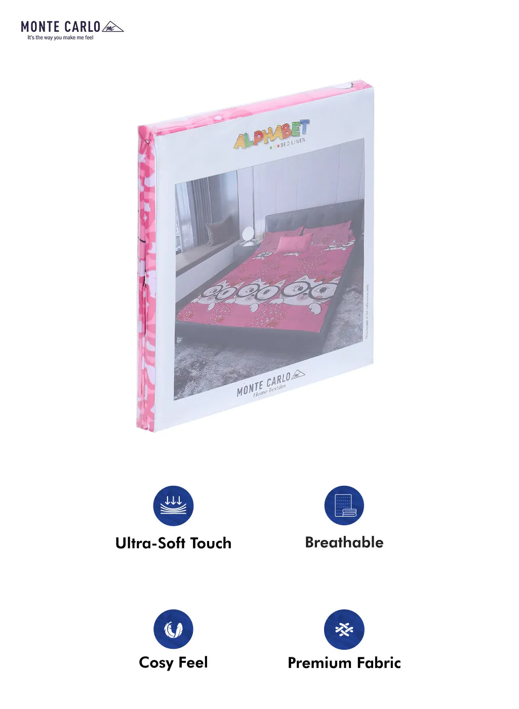 120 GSM  Polyester Double Bed Bedsheet with 2 Pillow Covers