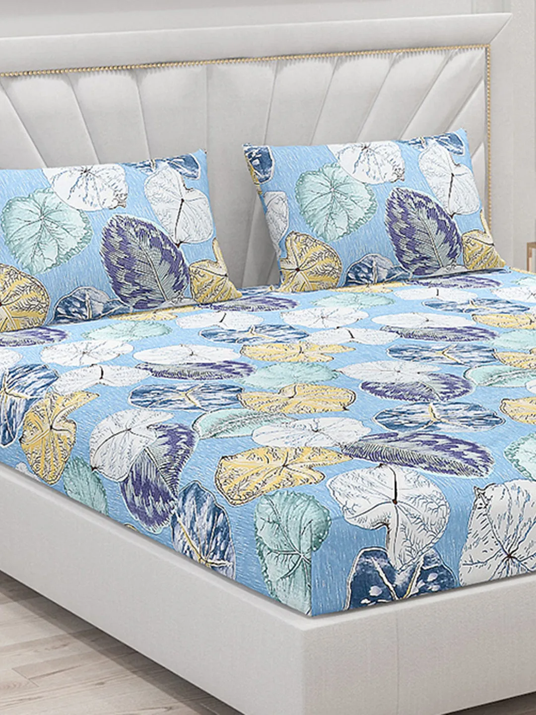 120 GSM  Polyester Double Bed Bedsheet with 2 Pillow Covers