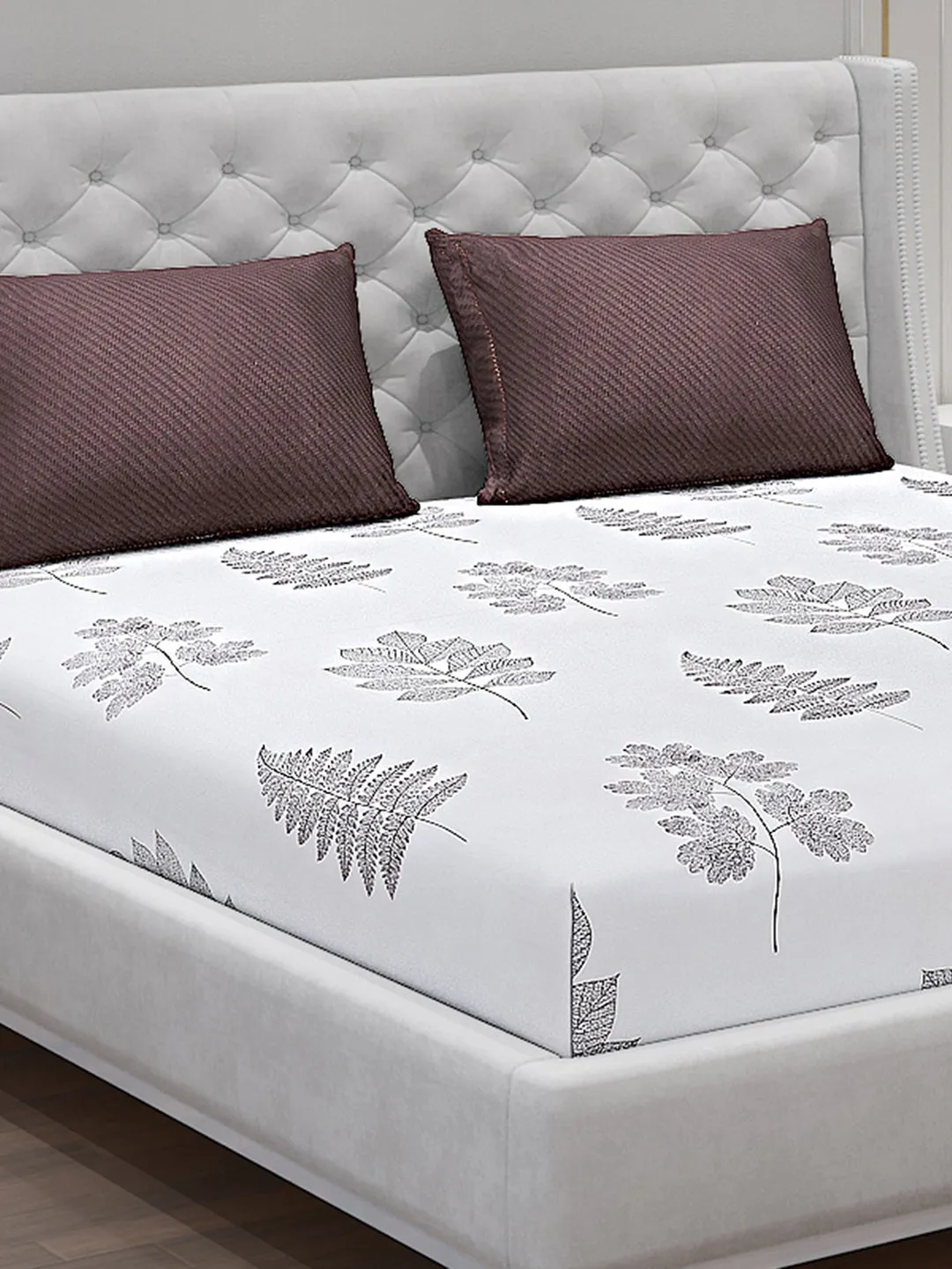 130 GSM Polyester Double Bed Bedsheet with 2 Pillow Covers