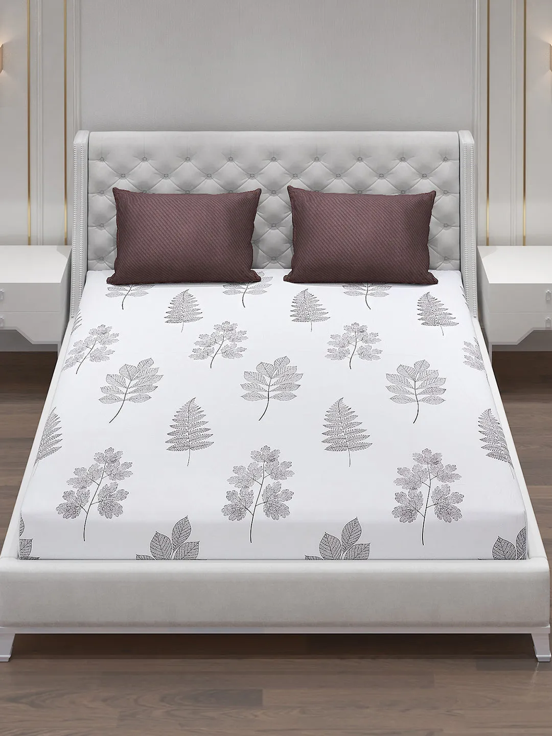 130 GSM Polyester Double Bed Bedsheet with 2 Pillow Covers