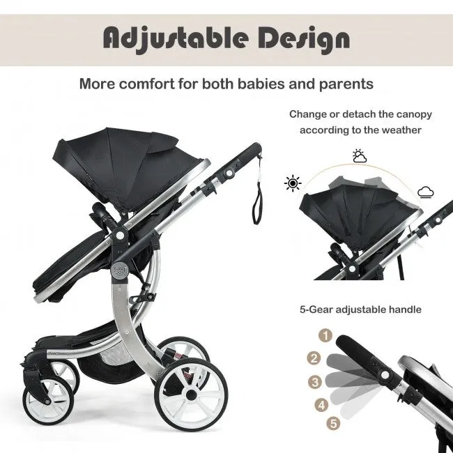 2-in-1 Foldable Stroller with Diaper Bag