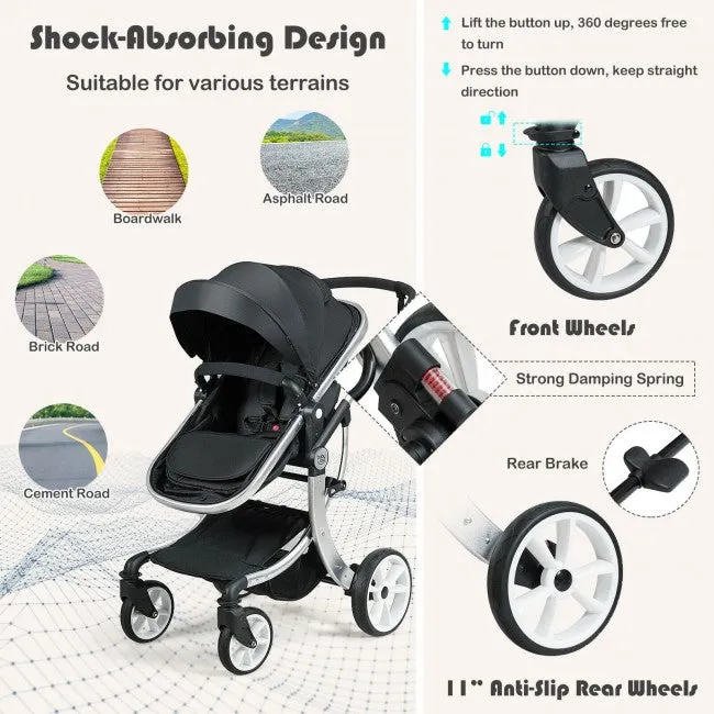 2-in-1 Foldable Stroller with Diaper Bag