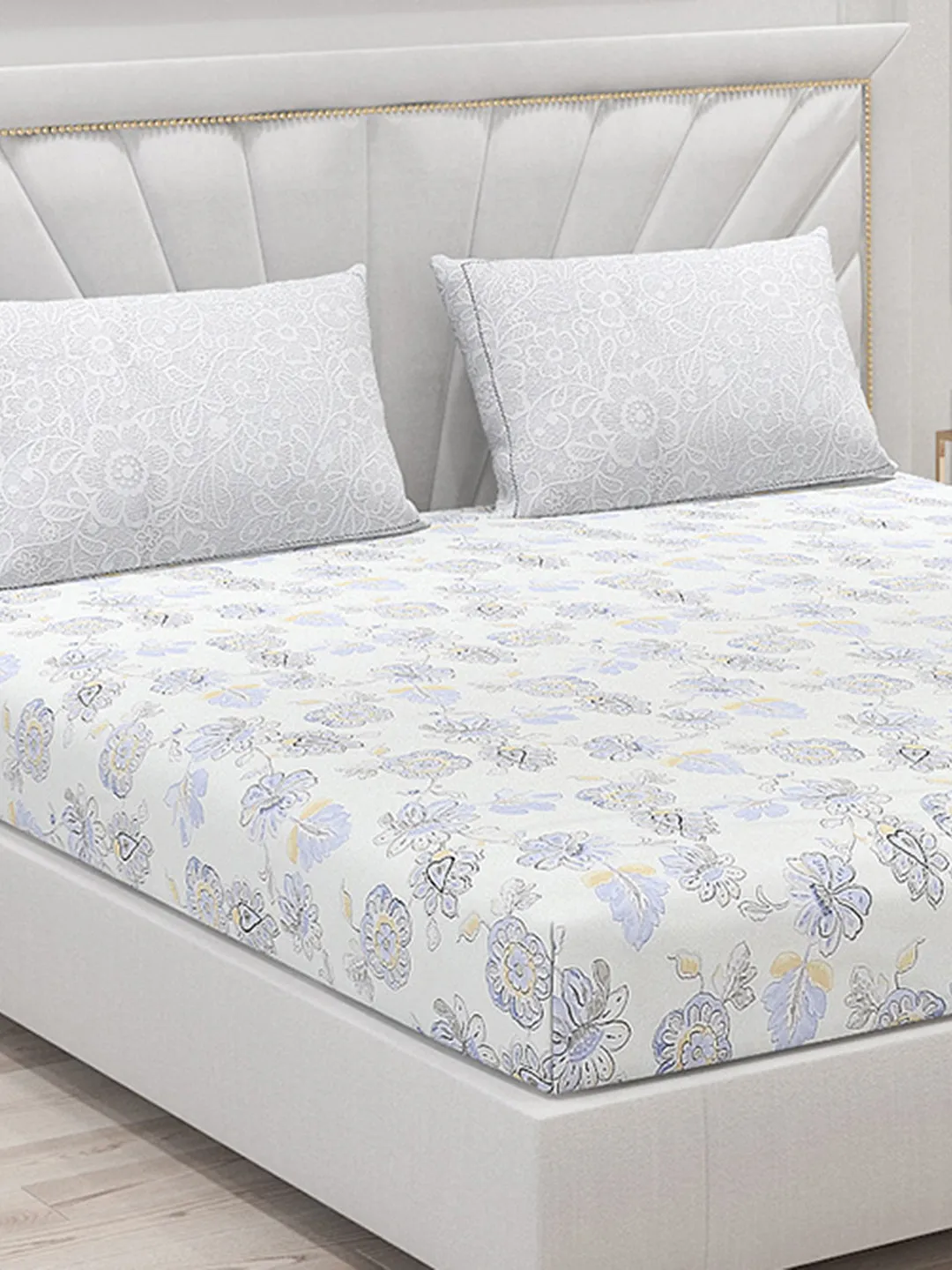 200 TC Cotton Double Bed Bedsheet with 2 Pillow Covers