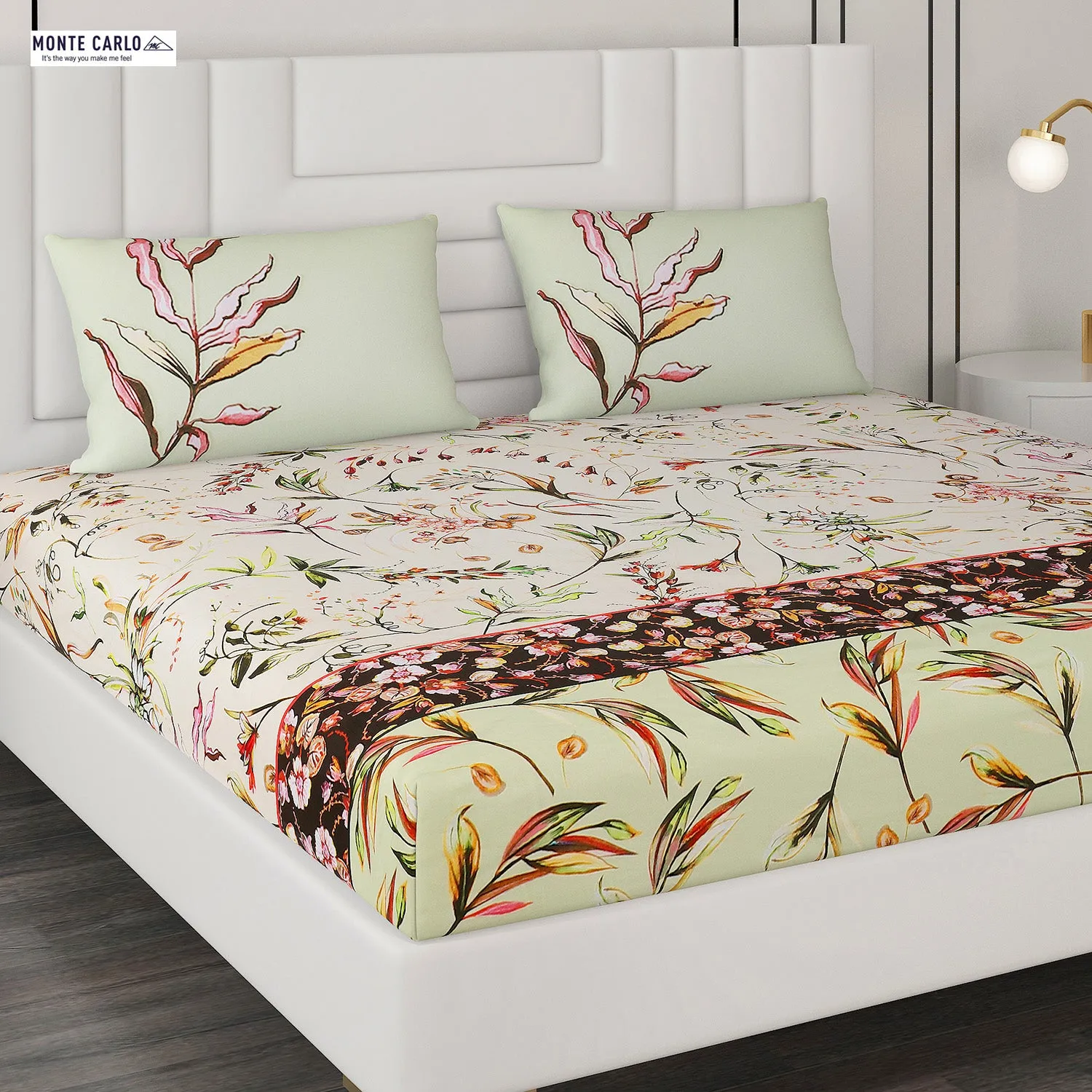 300 TC Cotton Double Bedsheet with 2 Pillow Covers