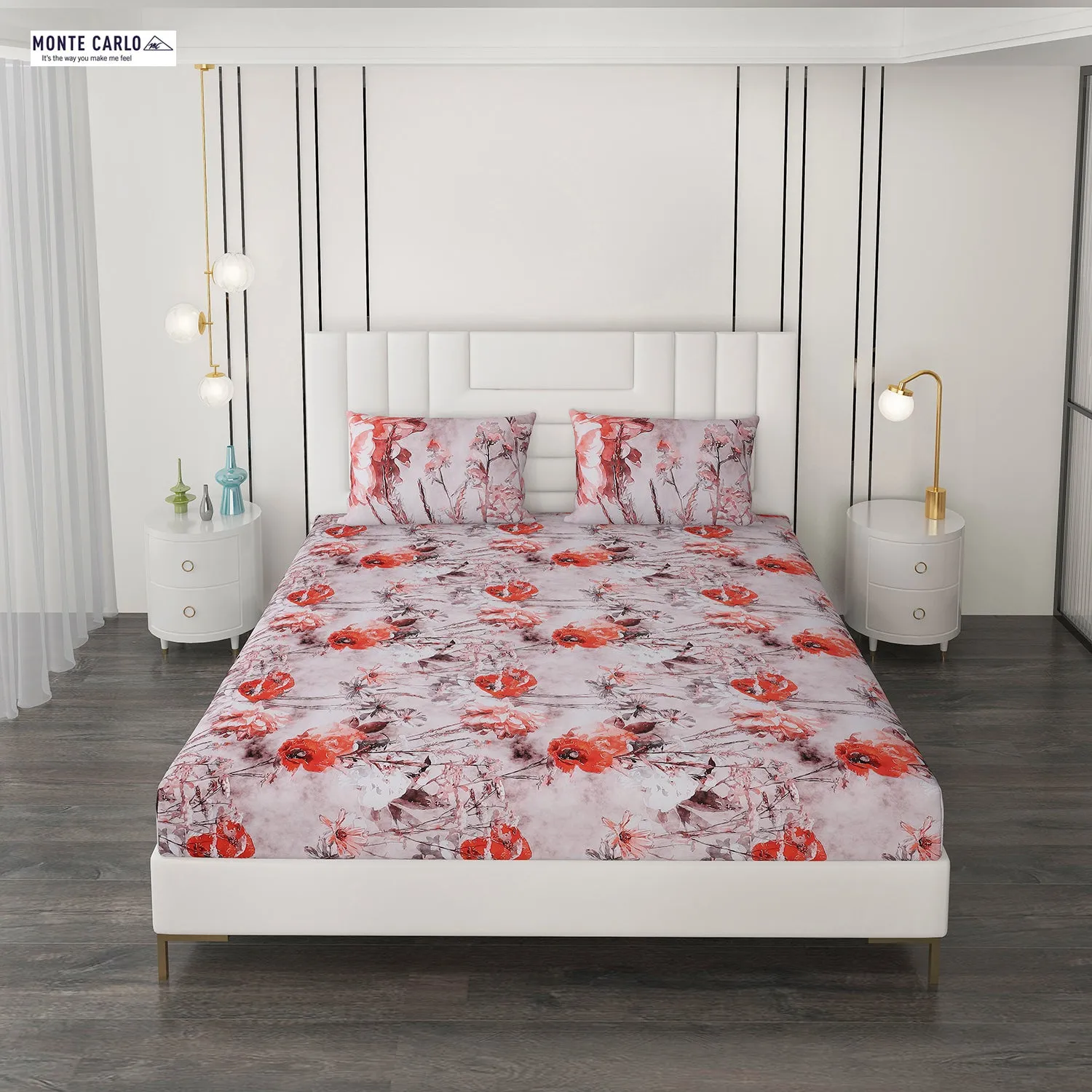 300 TC Cotton Double Bedsheet with 2 Pillow Covers