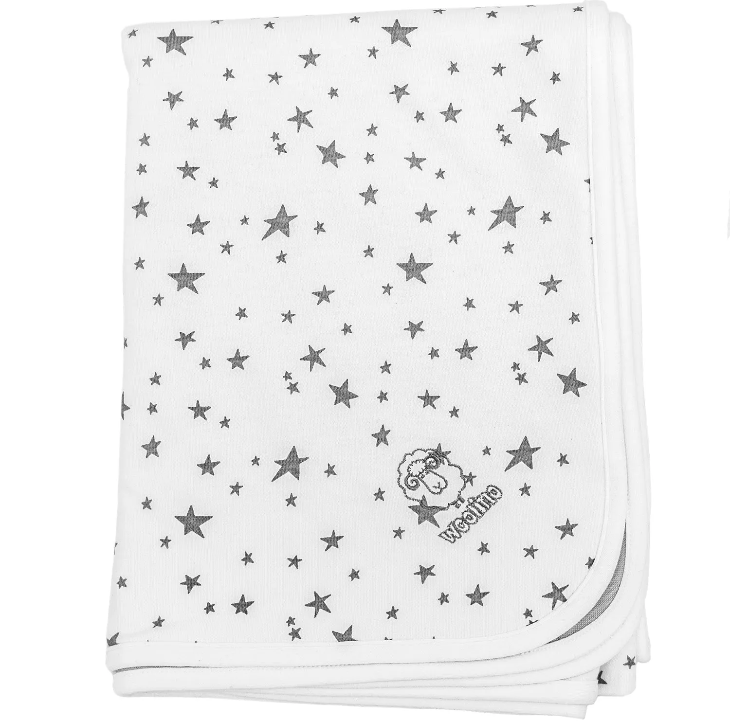 4 Season® Stroller Merino Wool & Organic Cotton Baby Blanket, 40" x 31.5", Star White