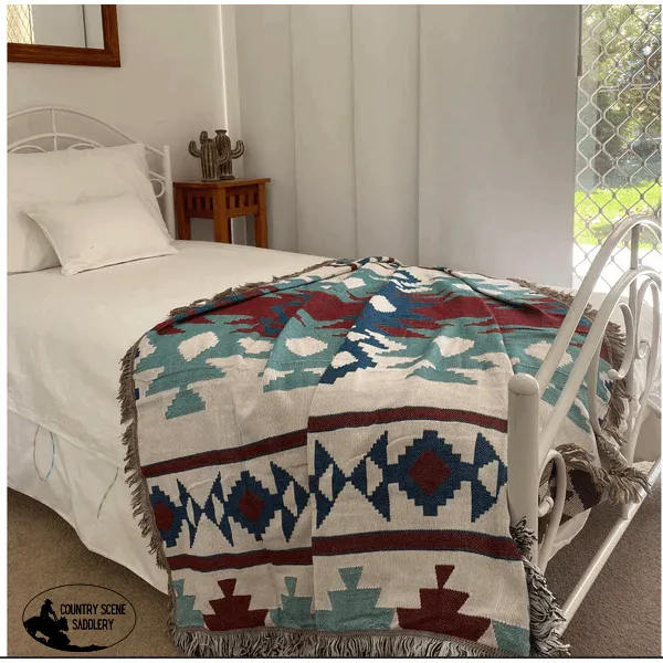 A7815 - Boho Western Geometric Tribal Throw Rug