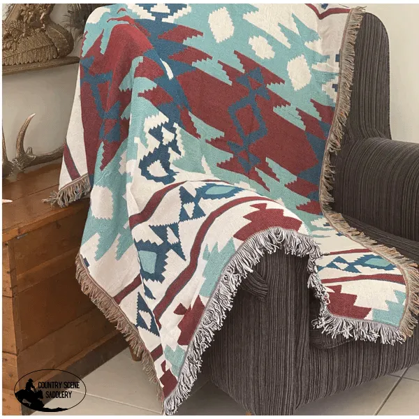 A7815 - Boho Western Geometric Tribal Throw Rug