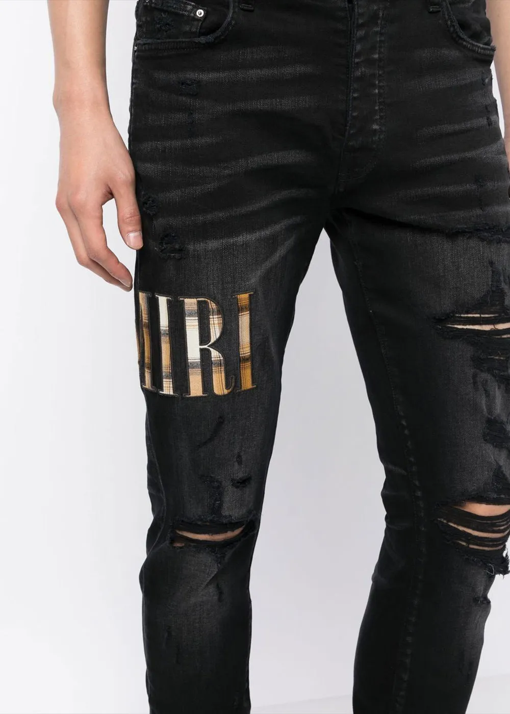 Aged Black Flannel Core Logo Jeans