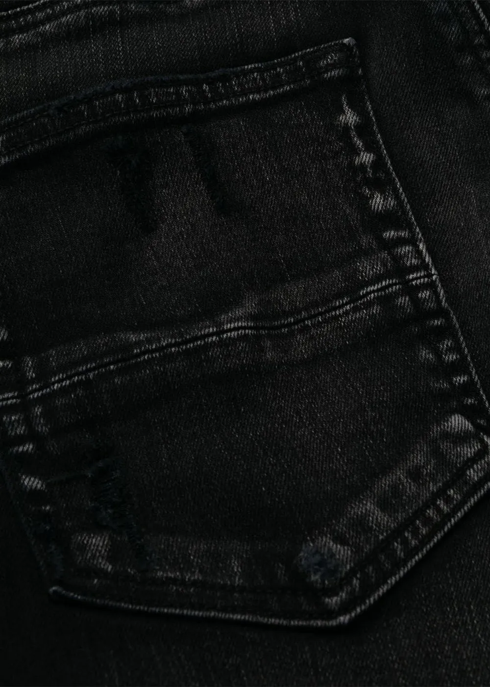 Aged Black Flannel Core Logo Jeans