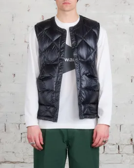 and wander Diamond Stitch Down Pertex Vest Black