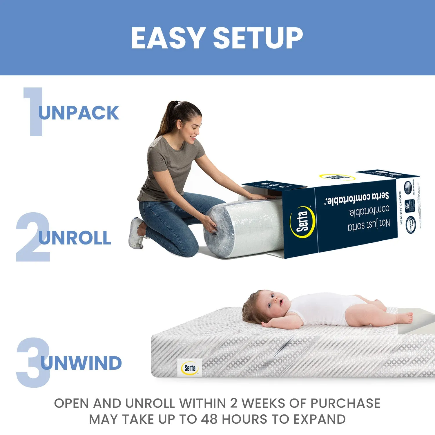 Angel Whispers Dual Sided Baby Crib Mattress and Toddler Mattress