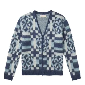 Anonymous Ism American Quilt Cardigan Blue