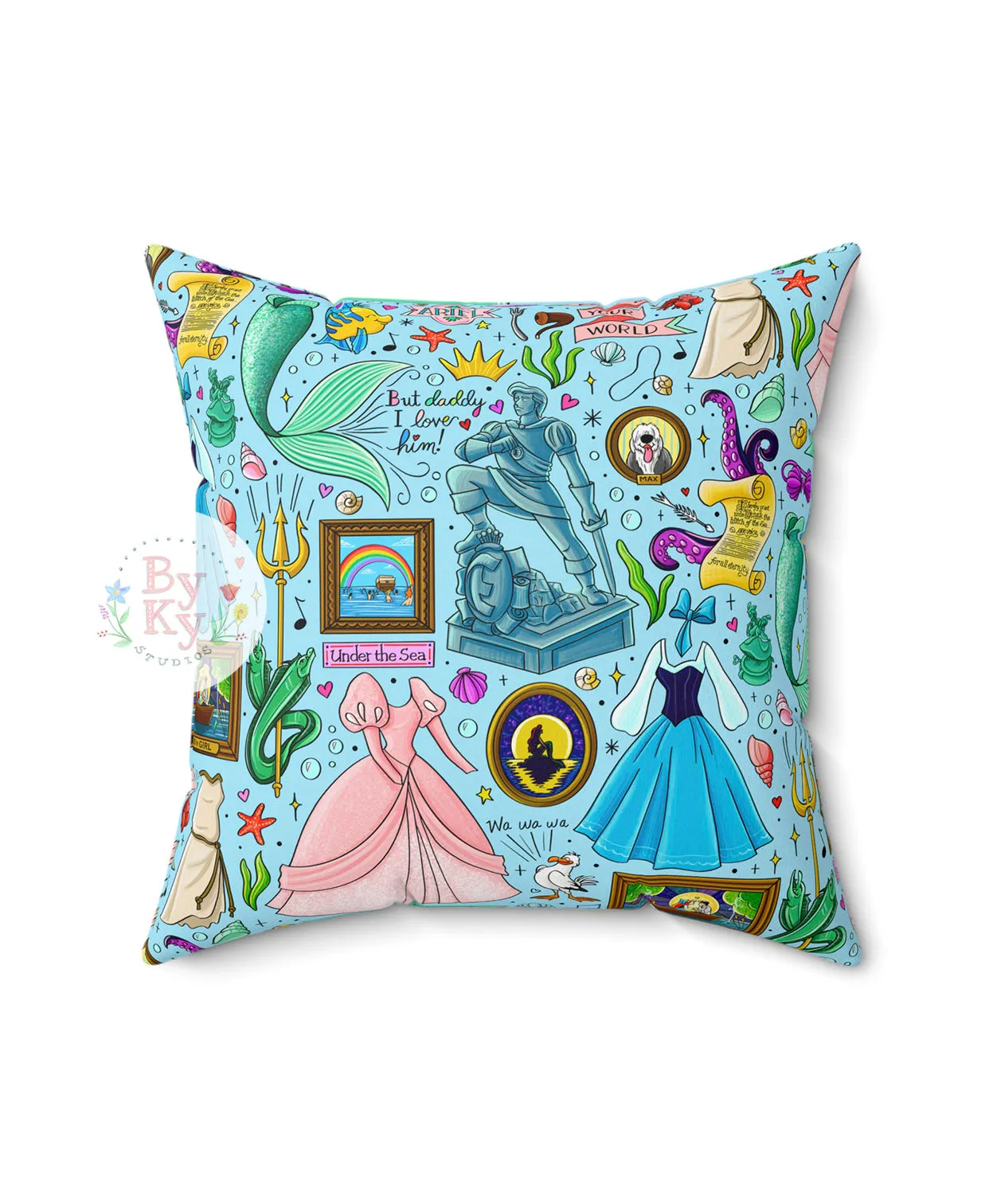 Ariel Princess Throw Pillow