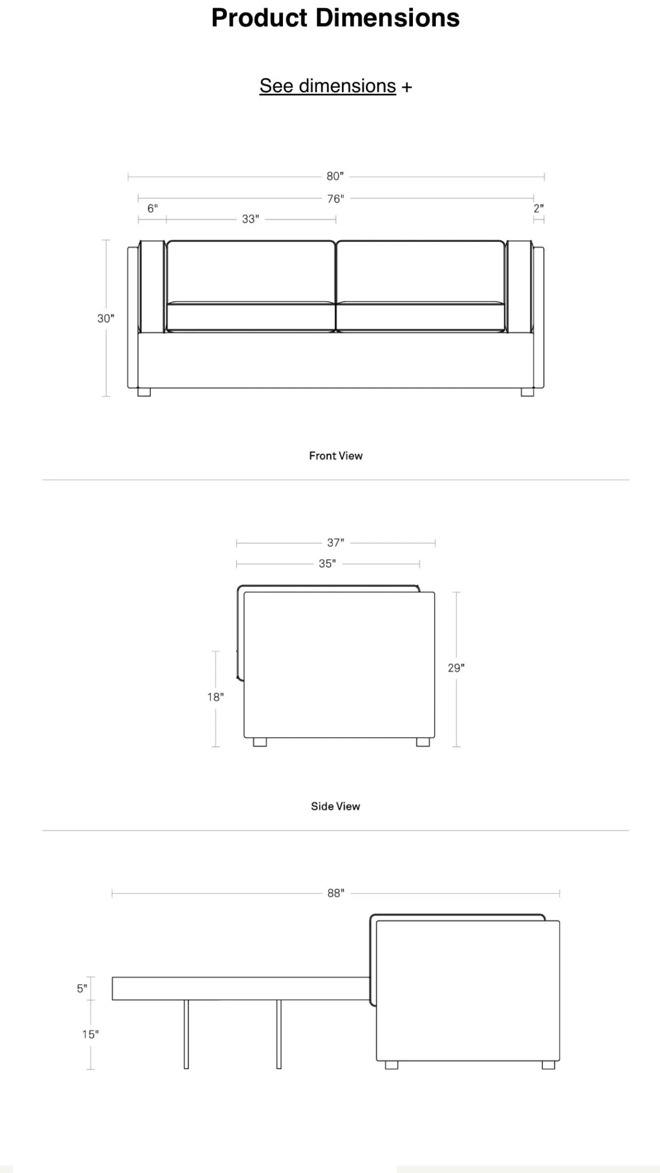 Bank 80" Sleeper Sofa