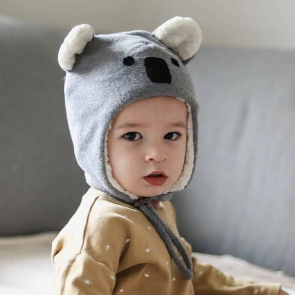 Bedhead: Baby Fleecy Beanie Koala Grey Marle