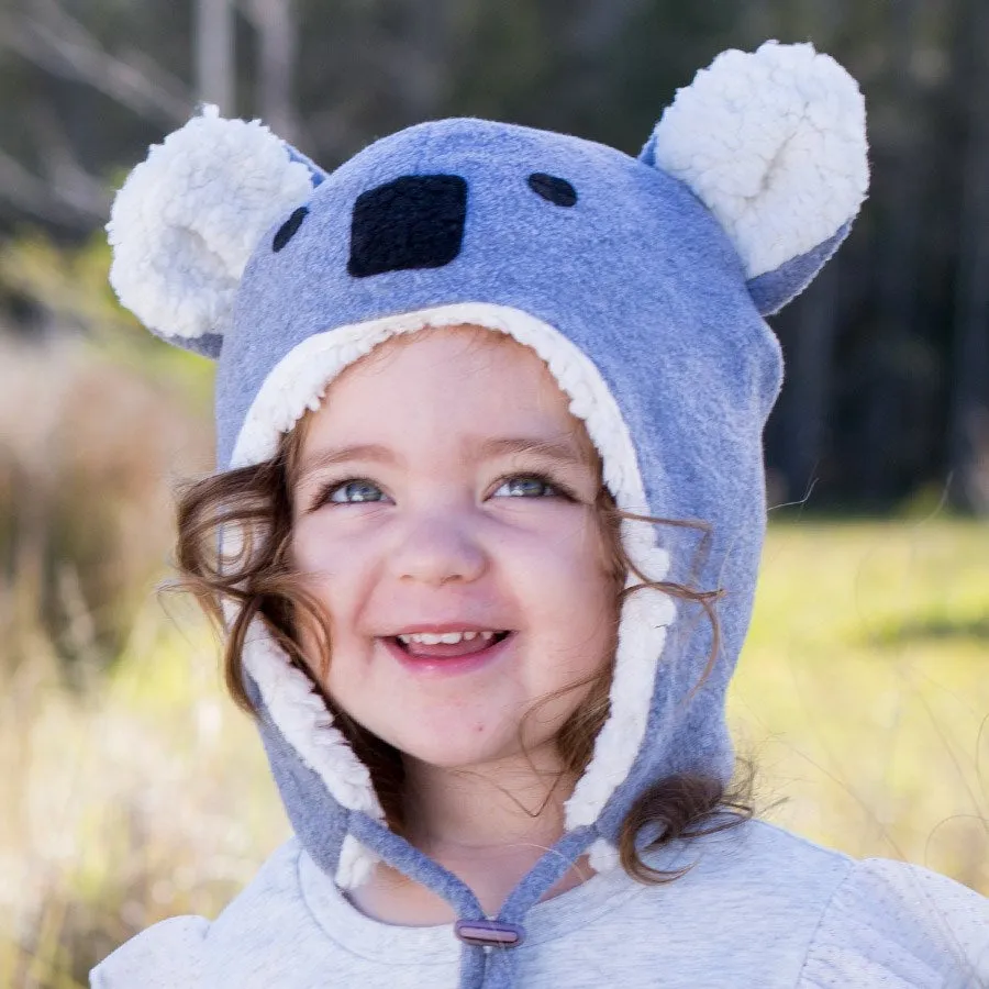 Bedhead: Baby Fleecy Beanie Koala Grey Marle