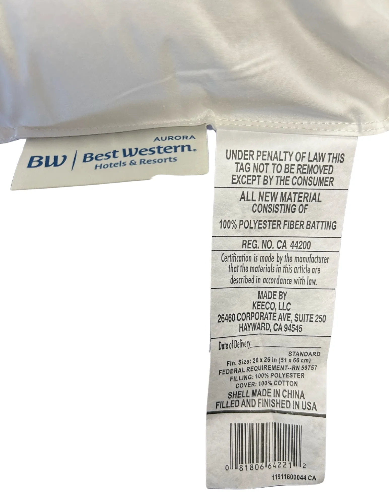 Best Western<sup>®</sup> Aurora Pillow | Medium Polyester Pillow