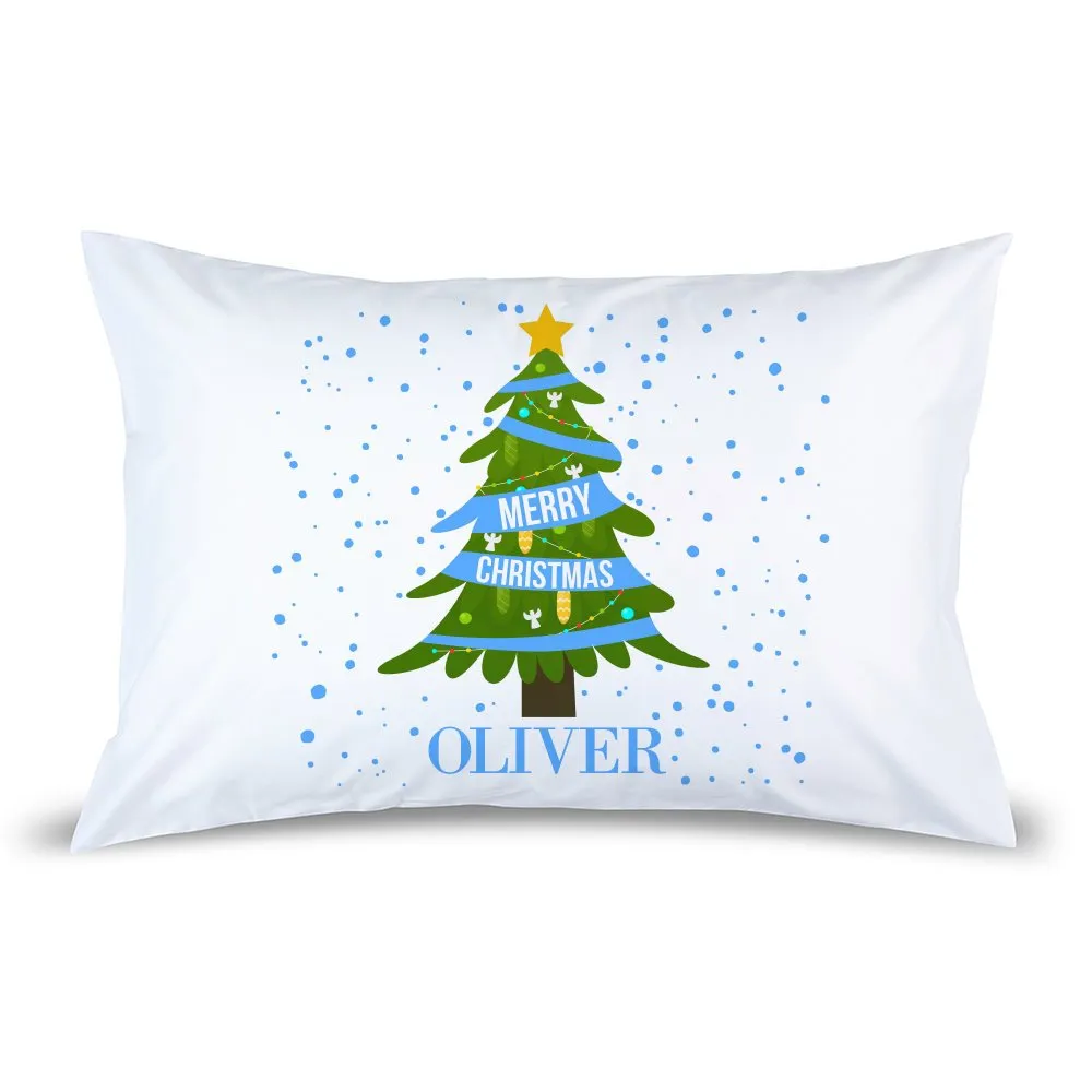 Blue Christmas Pillow Case