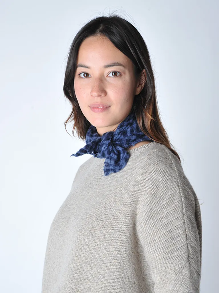 Blue Mini Check Neckerchief