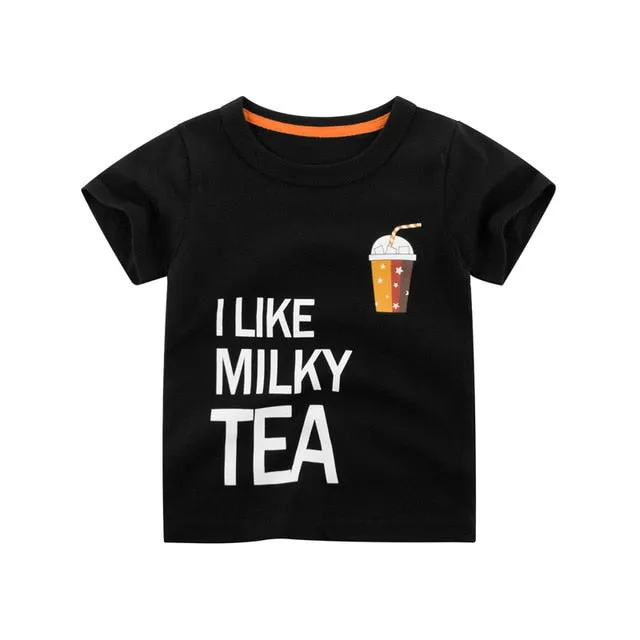 Boys T Shirt Kids Children Tops Cotton Clothing Short