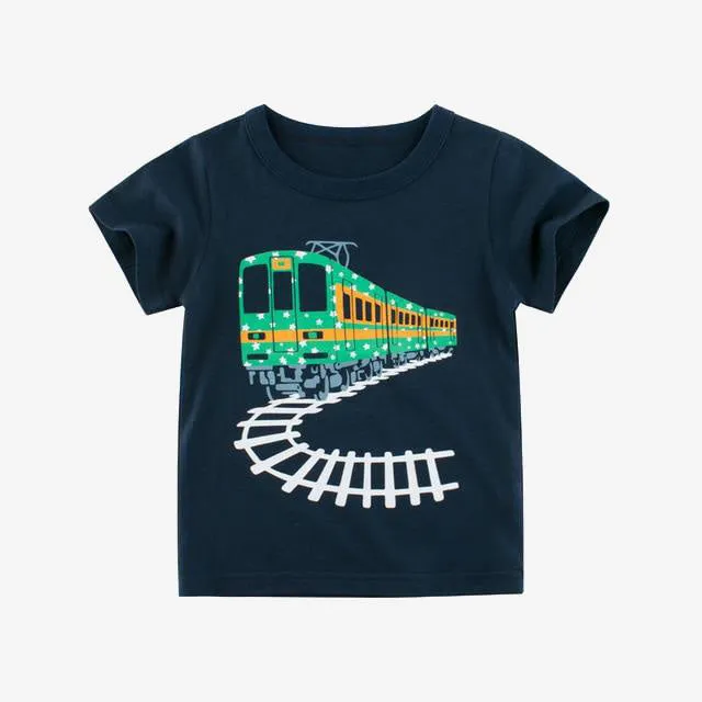 Boys T Shirt Kids Children Tops Cotton Clothing Short