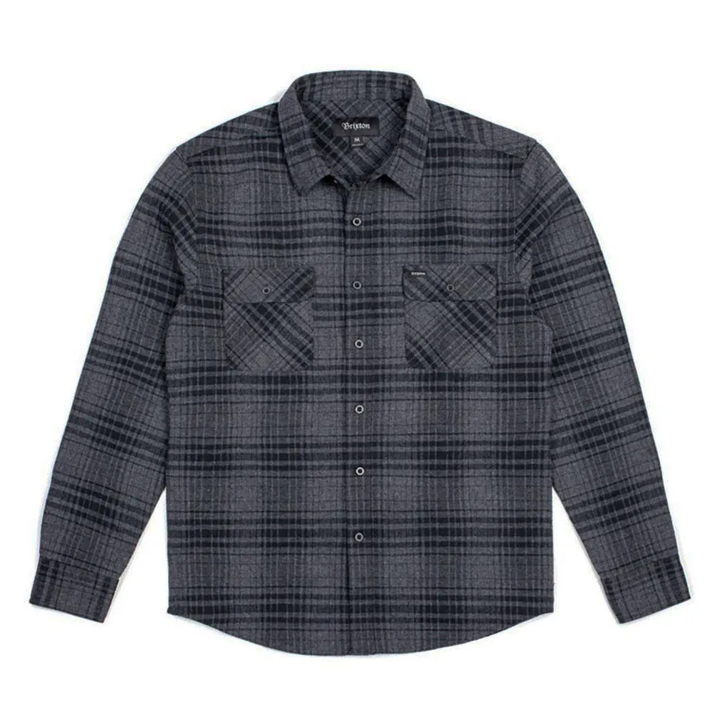 Brixton Bowery Flannel L/S Shirt Black Heather