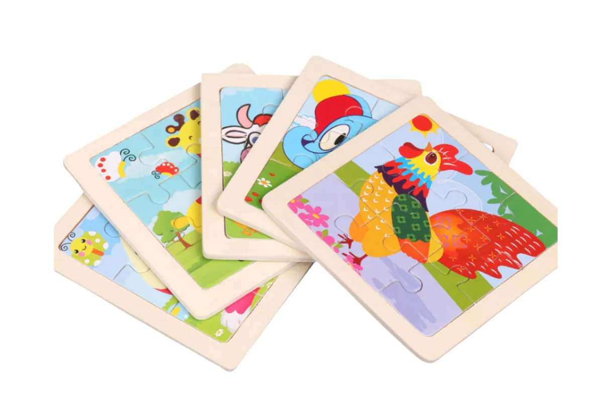 Cartoon Garden Animals Mini Wooden Puzzle