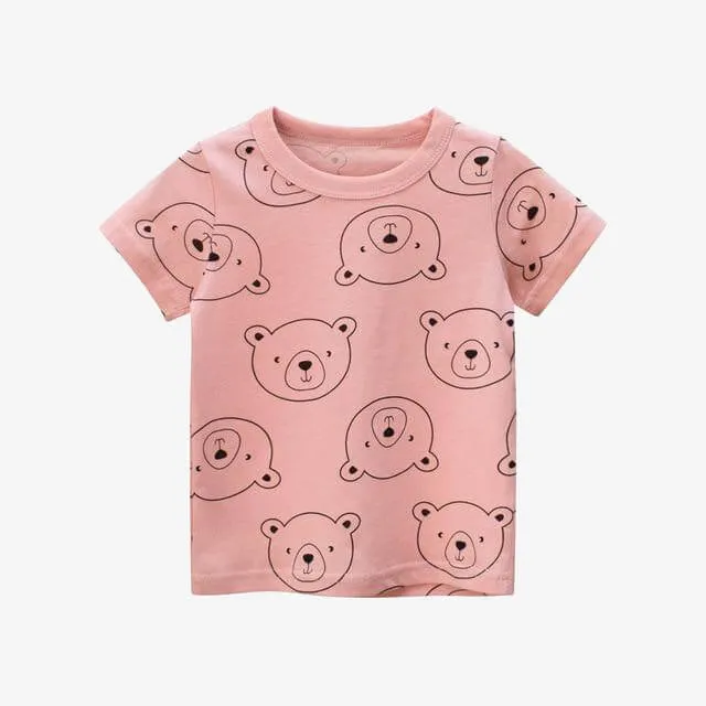 Cartoon Short Sleeve T-Shirts for Girls Clothes Shirt