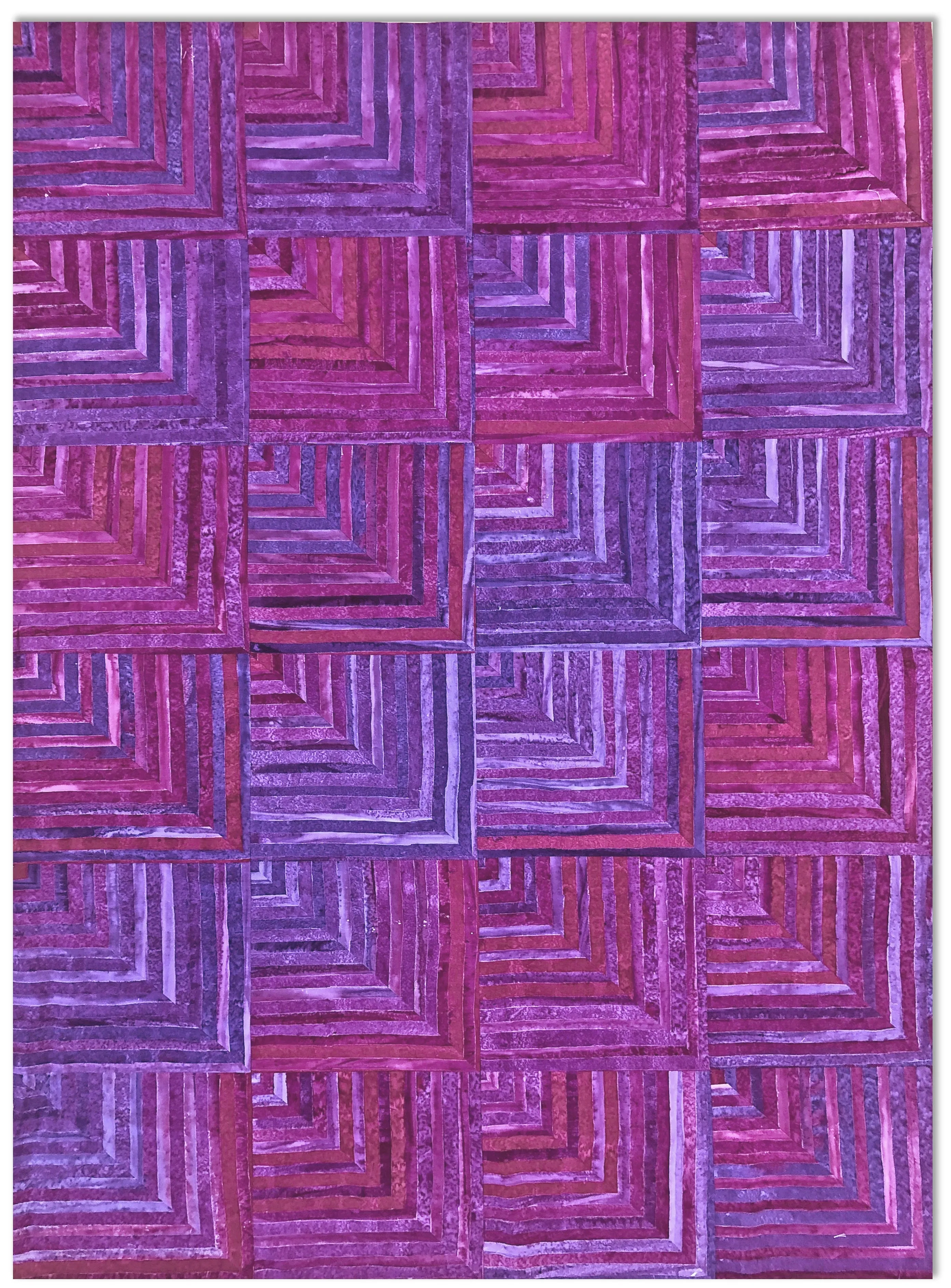 Cutting Corners 35 x 53" Fully Finished Sample Quilt - Purple