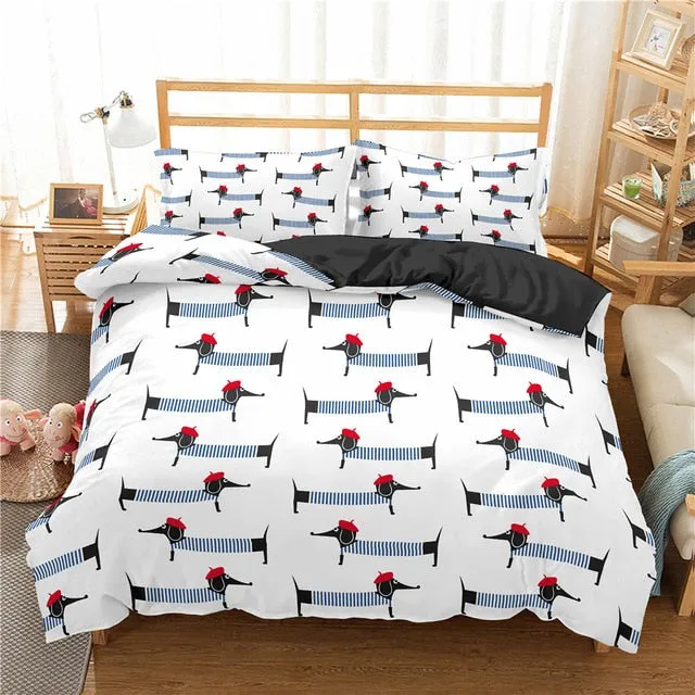 Dach Everywhere™ Cartoon Doxie Duvet Bedding Set