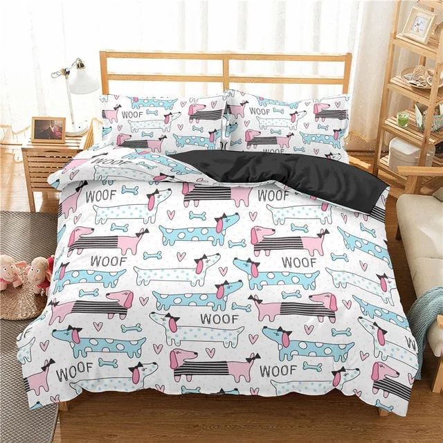 Dach Everywhere™ Cartoon Doxie Duvet Bedding Set