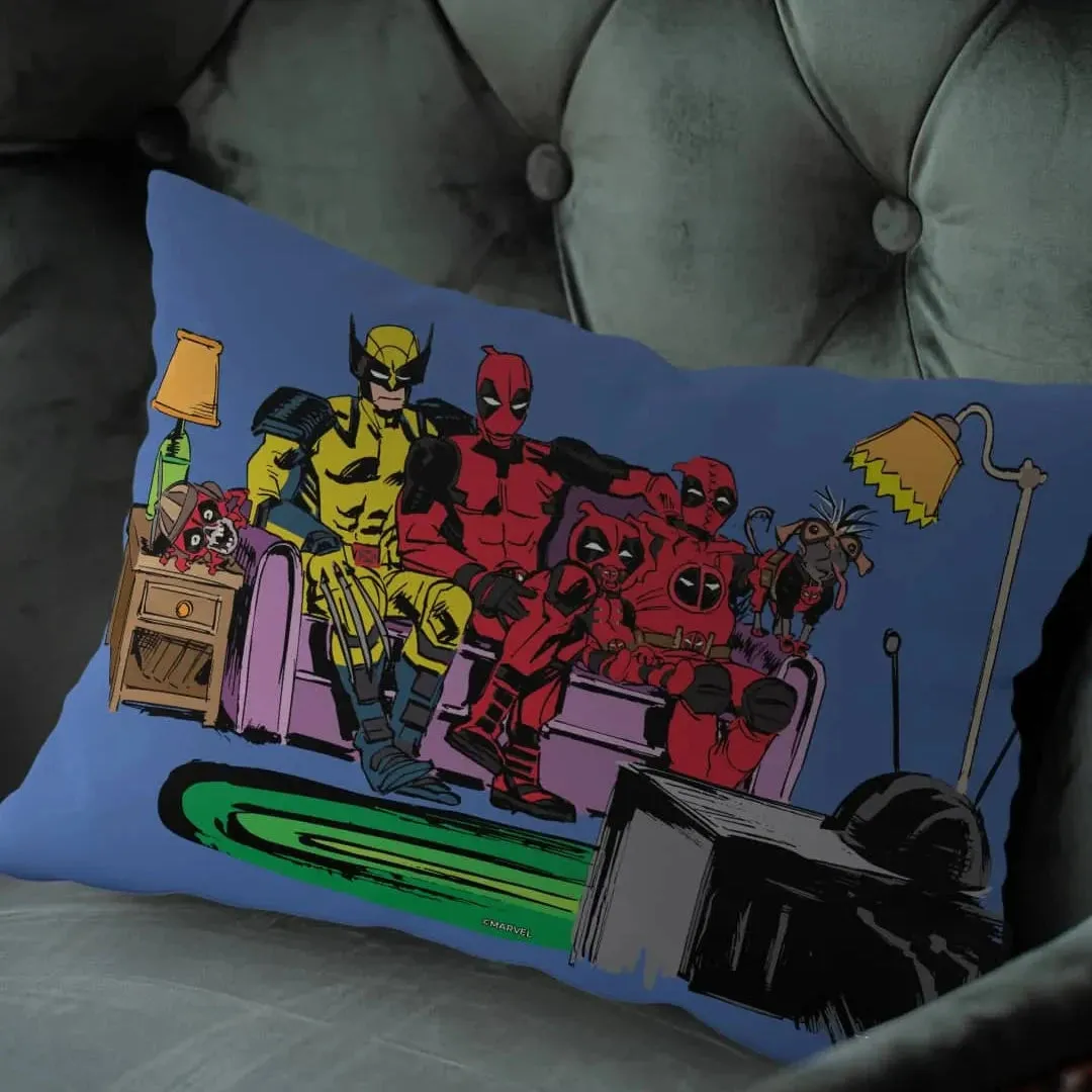 Deadpool And Wolverine Relishing Rectangle Pillow