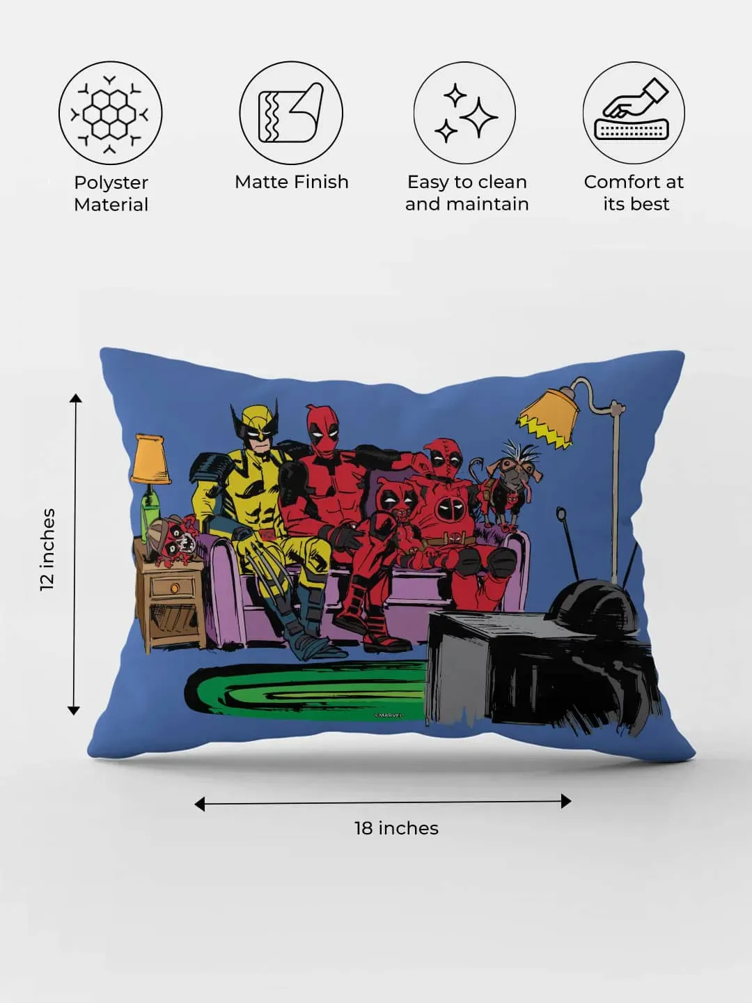 Deadpool And Wolverine Relishing Rectangle Pillow