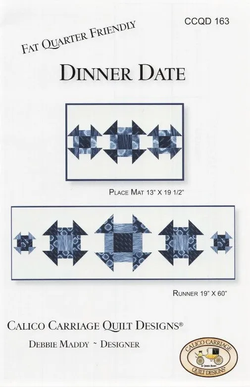 DINNER DATE - Calico Carriage Quilt Designs Pattern CCQD163