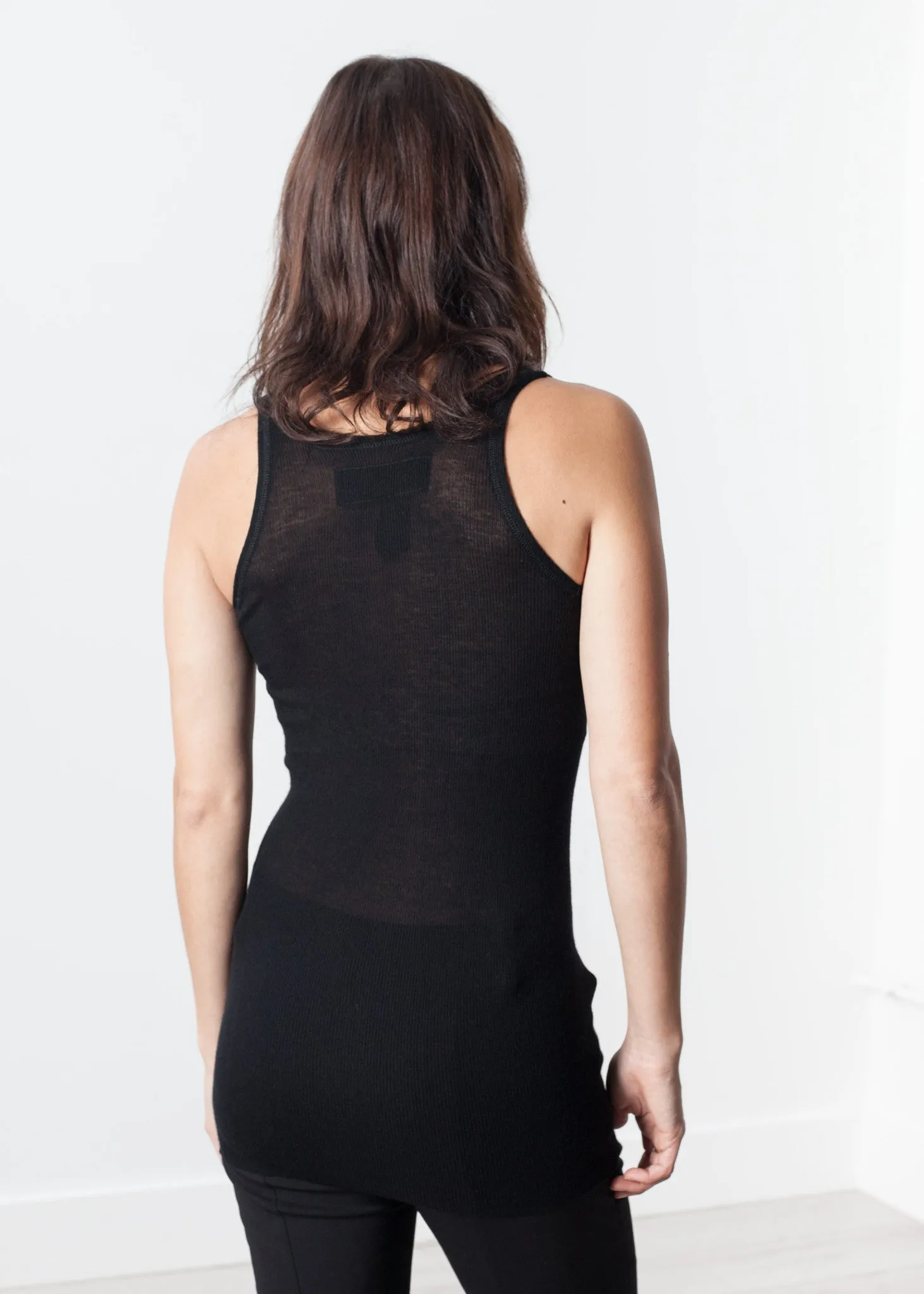 Easy Ribbed Tank in Black