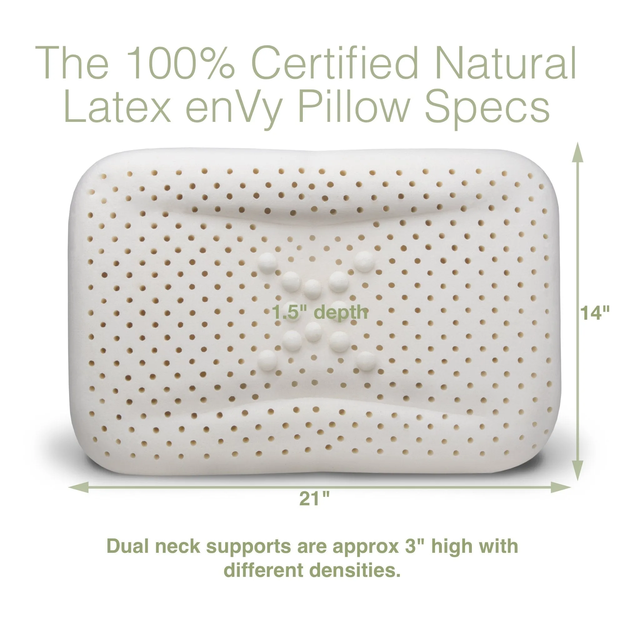 enVy® RX 100% Natural Latex Anti-Aging Pillow with Certified Botanical TENCEL™ Pillowcase