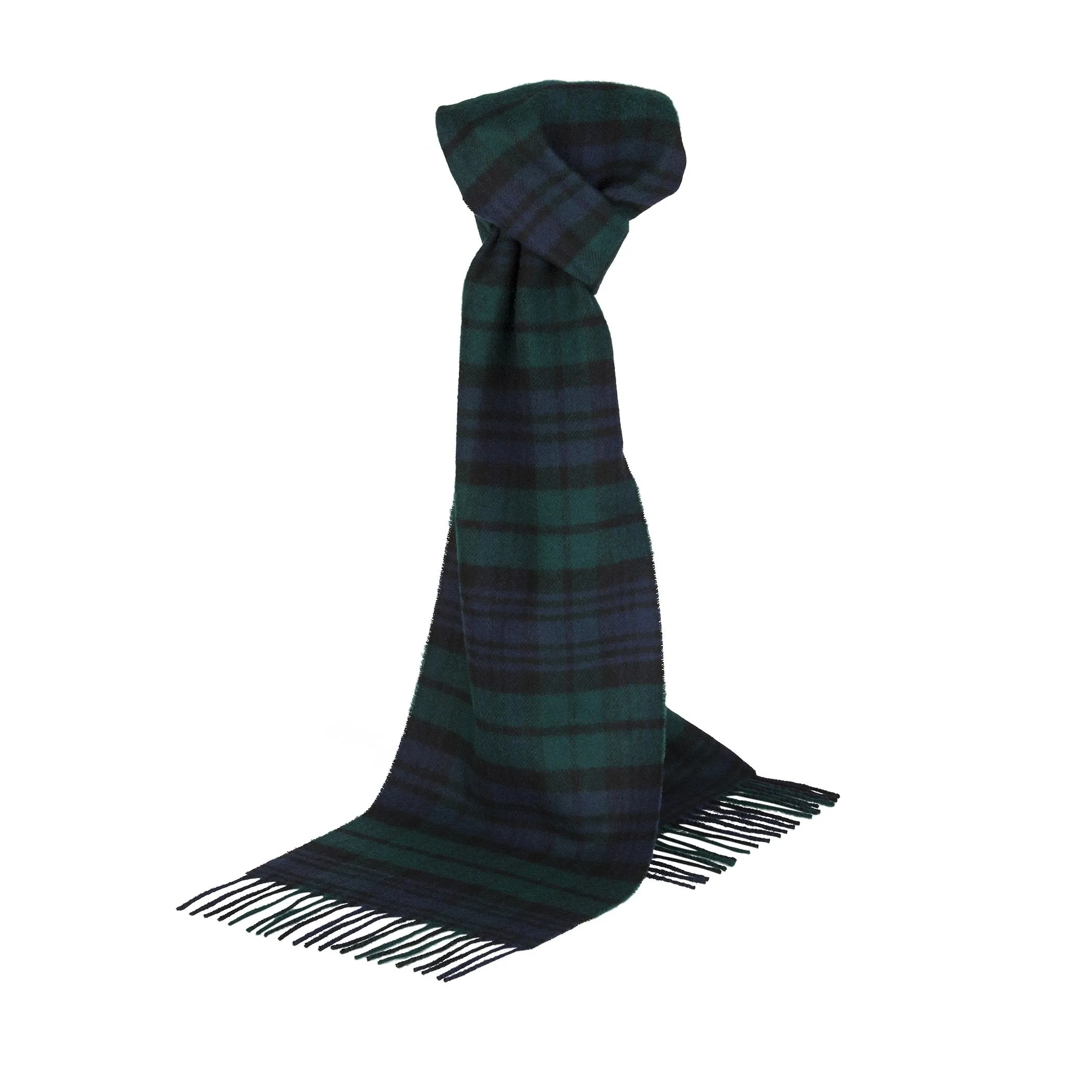 Extra Wide Black Watch Cashmere Scarf