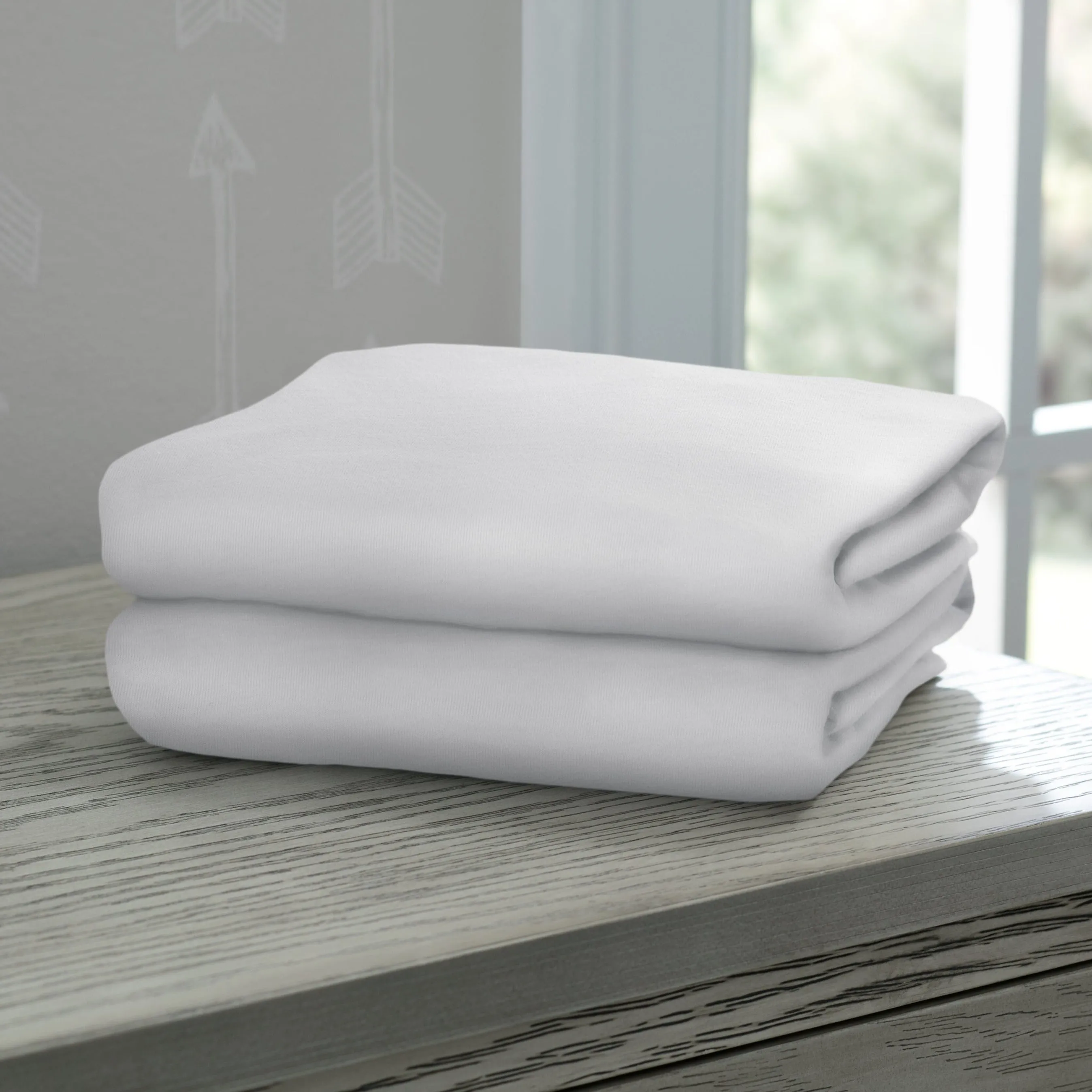 Fitted Crib Sheets - 2 Pack, White