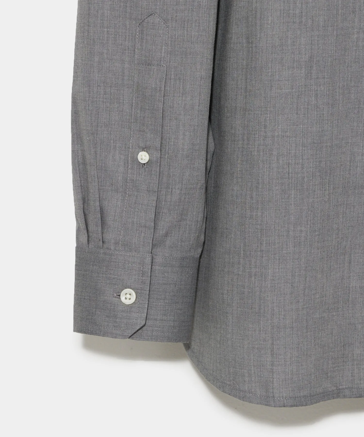 Flannel Spread Collar Dress Shirt in Grey