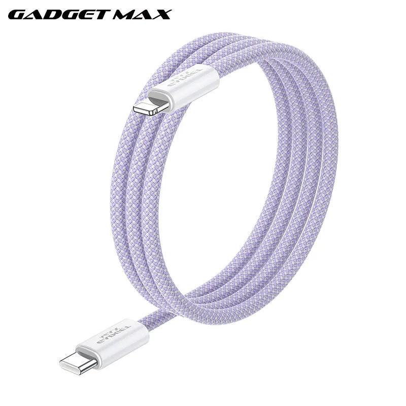 GADGET MAX GX15 FAST CHARGING TYPE-C TO LIGHTING CHARGING DATA CABLE PD(20W) (1.2M) - PURPLE