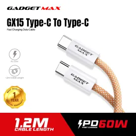 GADGET MAX GX15 FAST CHARGING TYPE-C TO TYPE-C CHARGING DATA CABLE PD(60W) (1.2M) - PURPLE