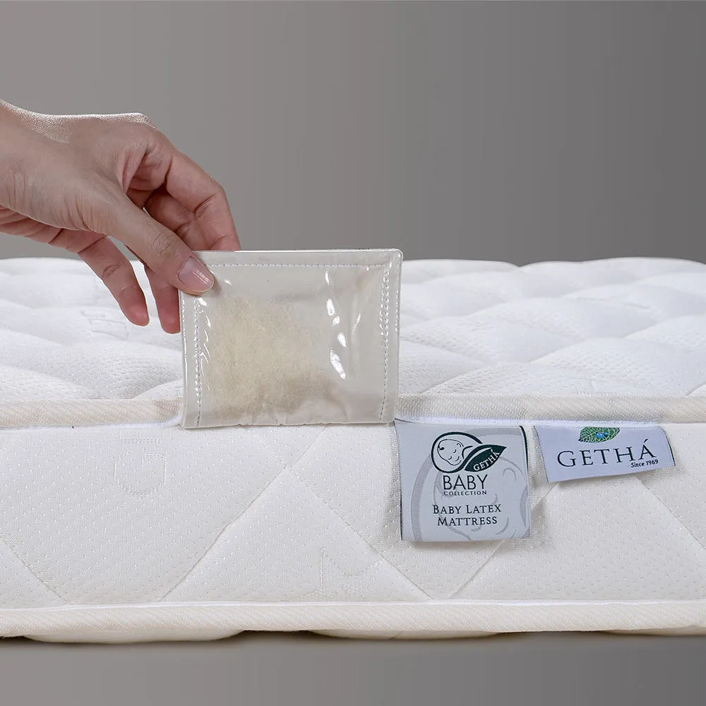 Getha Baby Mattress 100% Natural Latex with French Wool Padding