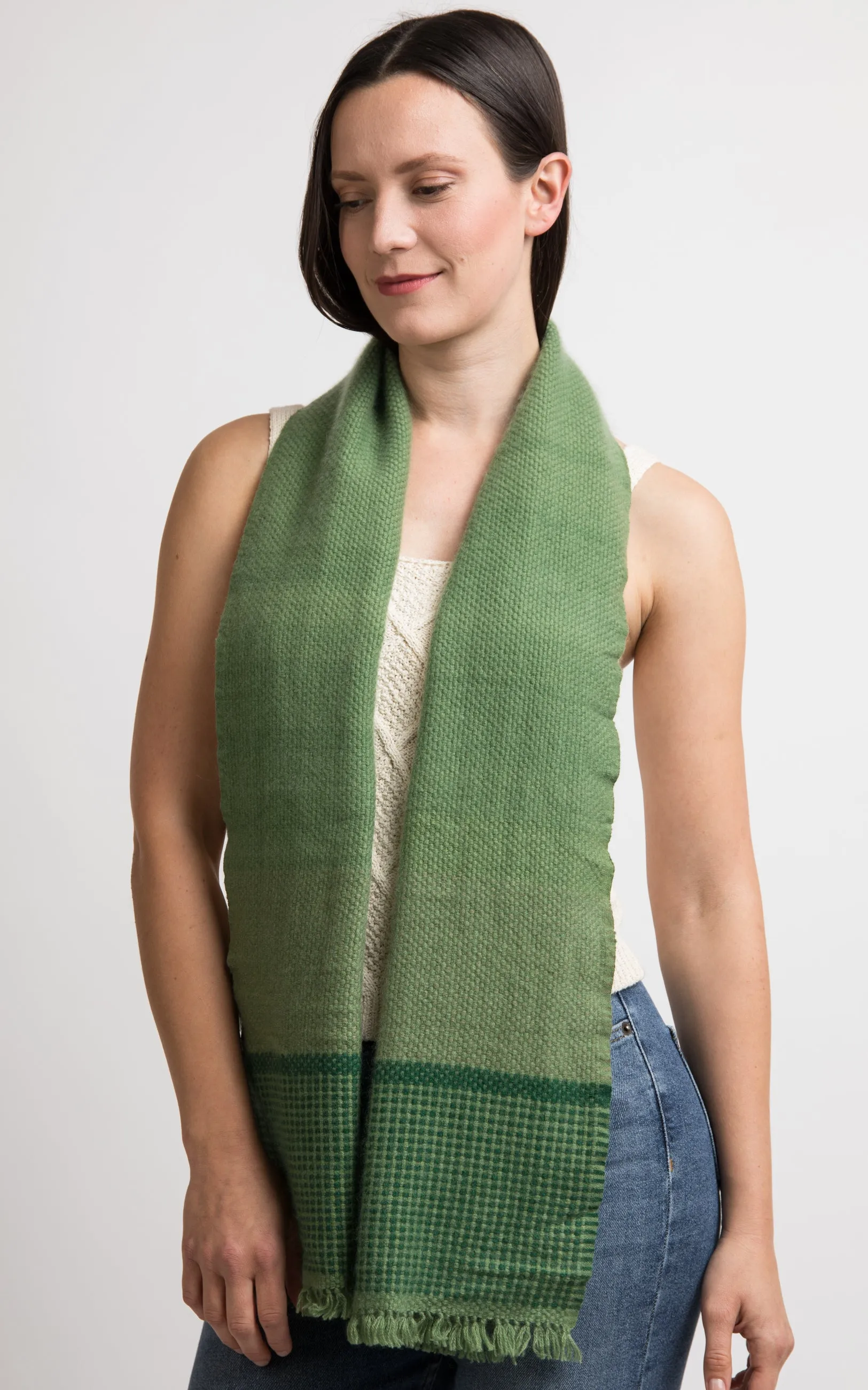 Green Cashmere Handloom Muffler