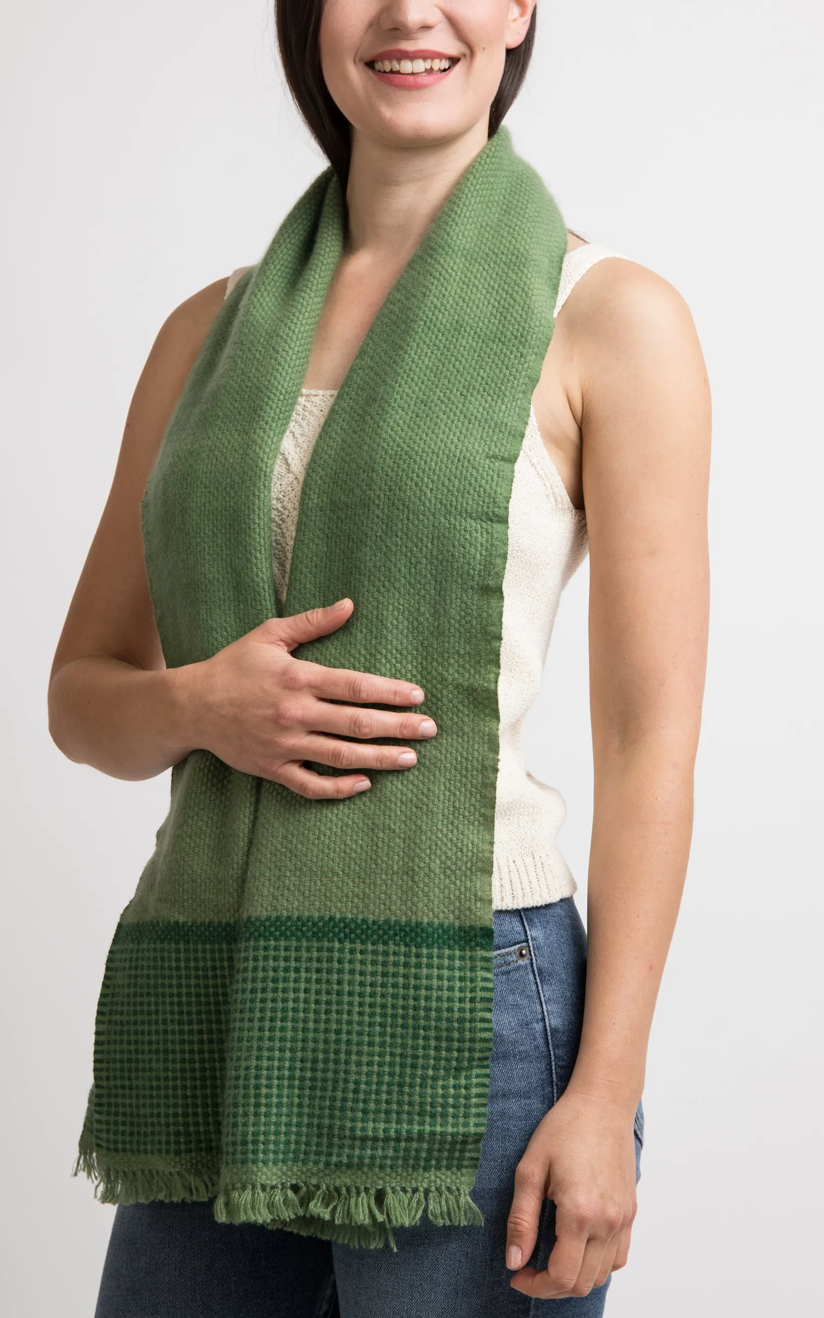 Green Cashmere Handloom Muffler