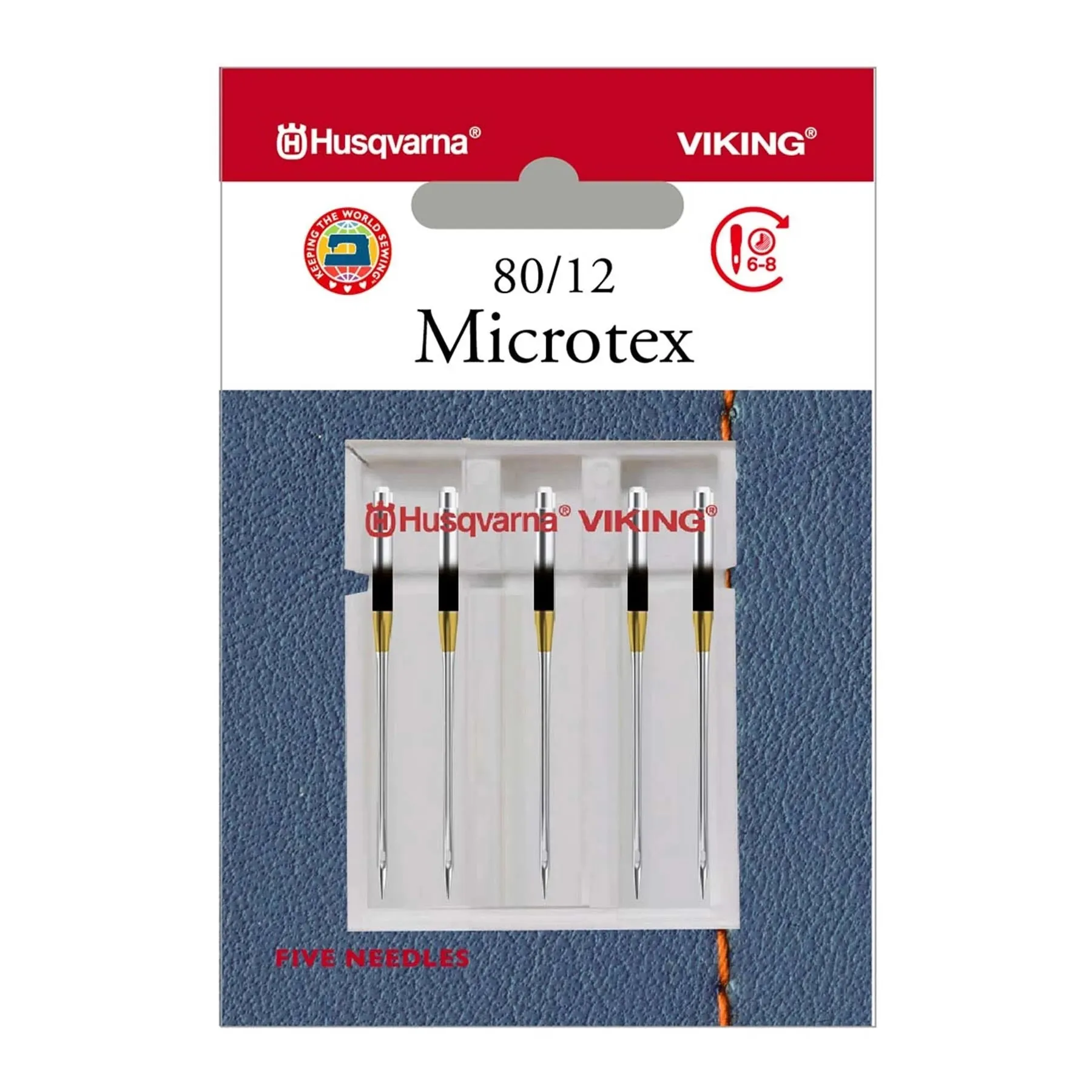 HUSQVARNA® VIKING® Microtex Needles Size 80/12 5-Pack