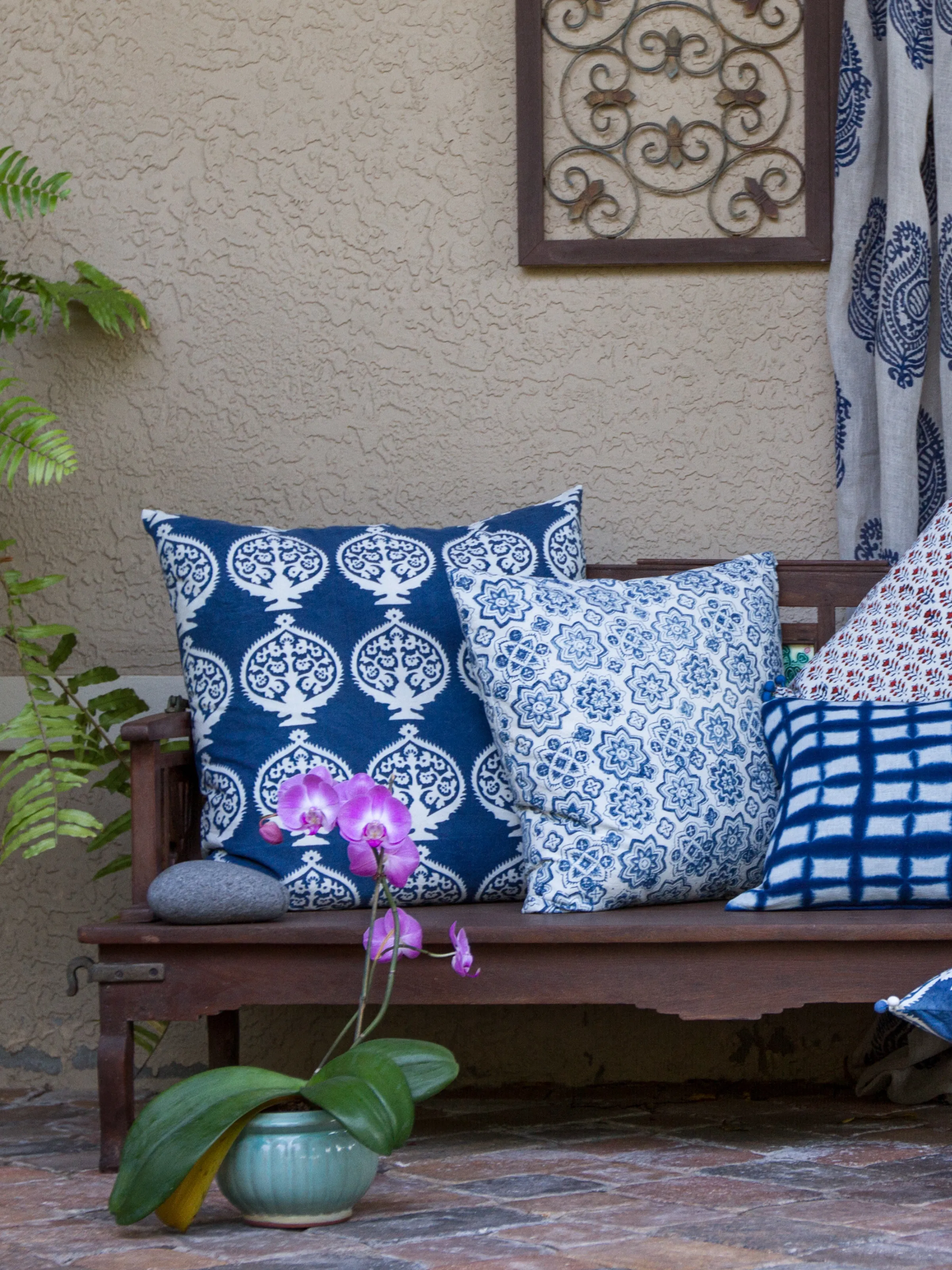 Indigo Bukhara Decorative Pillow