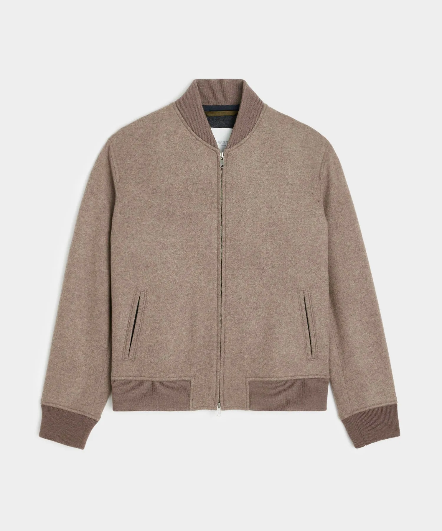 Italian Cashmere Bomber in Taupe